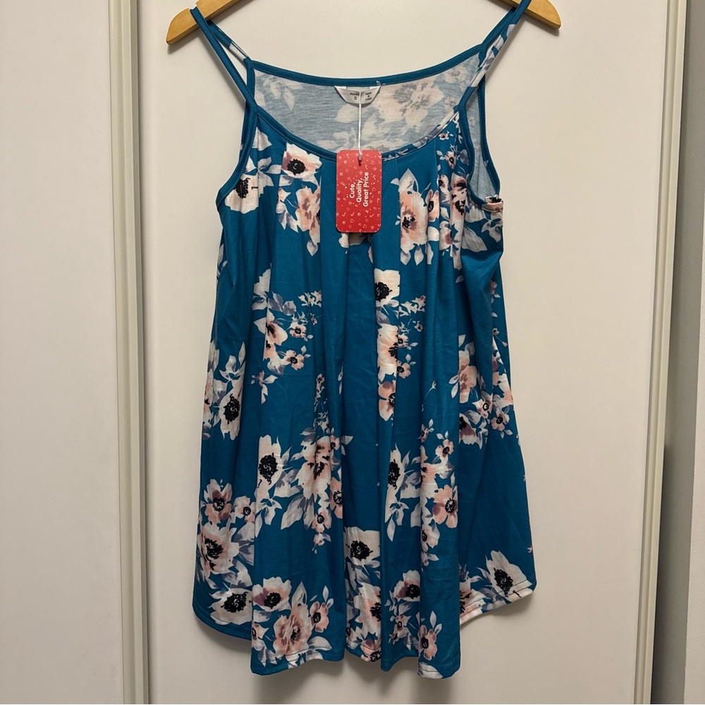 Maternity Floral Teal Top